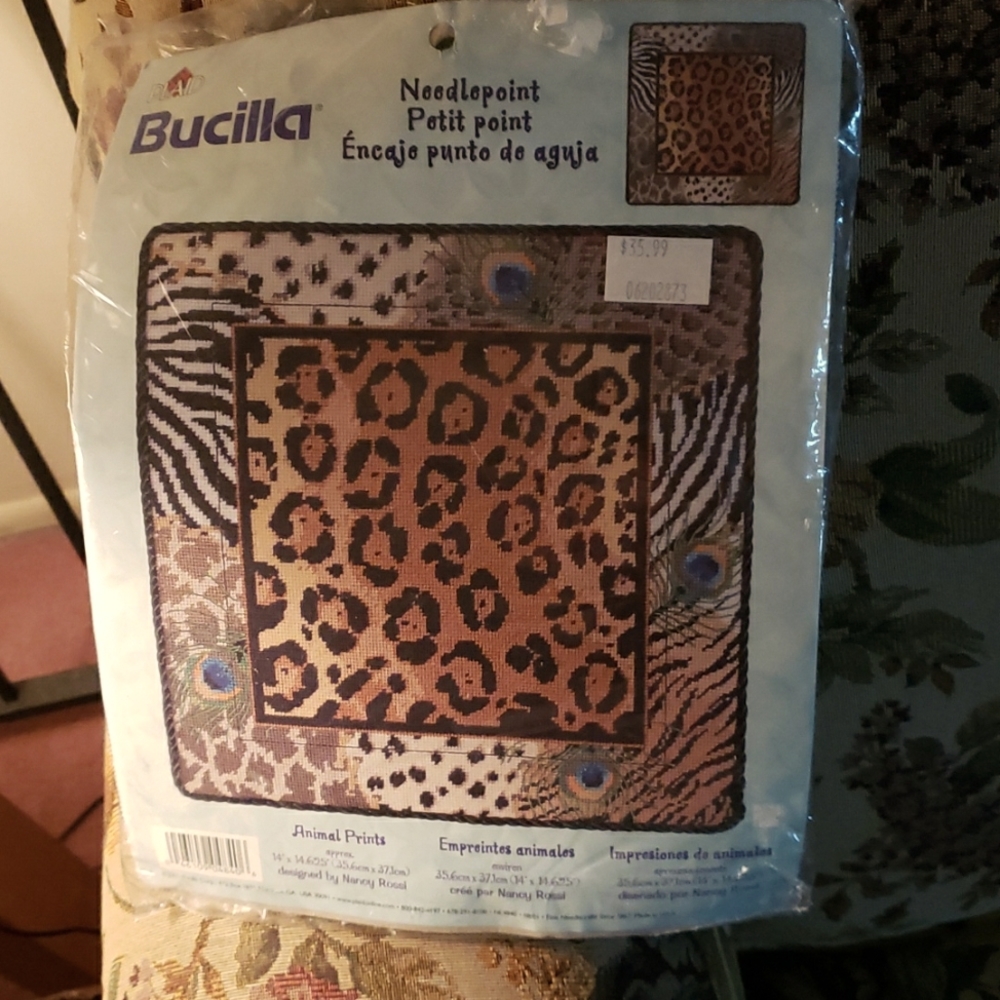 Needlepoint pillow kit Bucilla brand